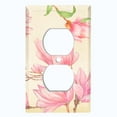 thumbnail image 2 of Metal Light Switch Plate Cover Classy Pink Magnolia Floral Wallpaper FLW104, 2 of 13