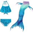 thumbnail image 1 of 3Pcs Mermaid Tails compatible Swimming compatible Girls Swimsuit Princess Bikini Costume Bathing Suits Set compatible Kids Gift_Gift Of G, 1 of 5