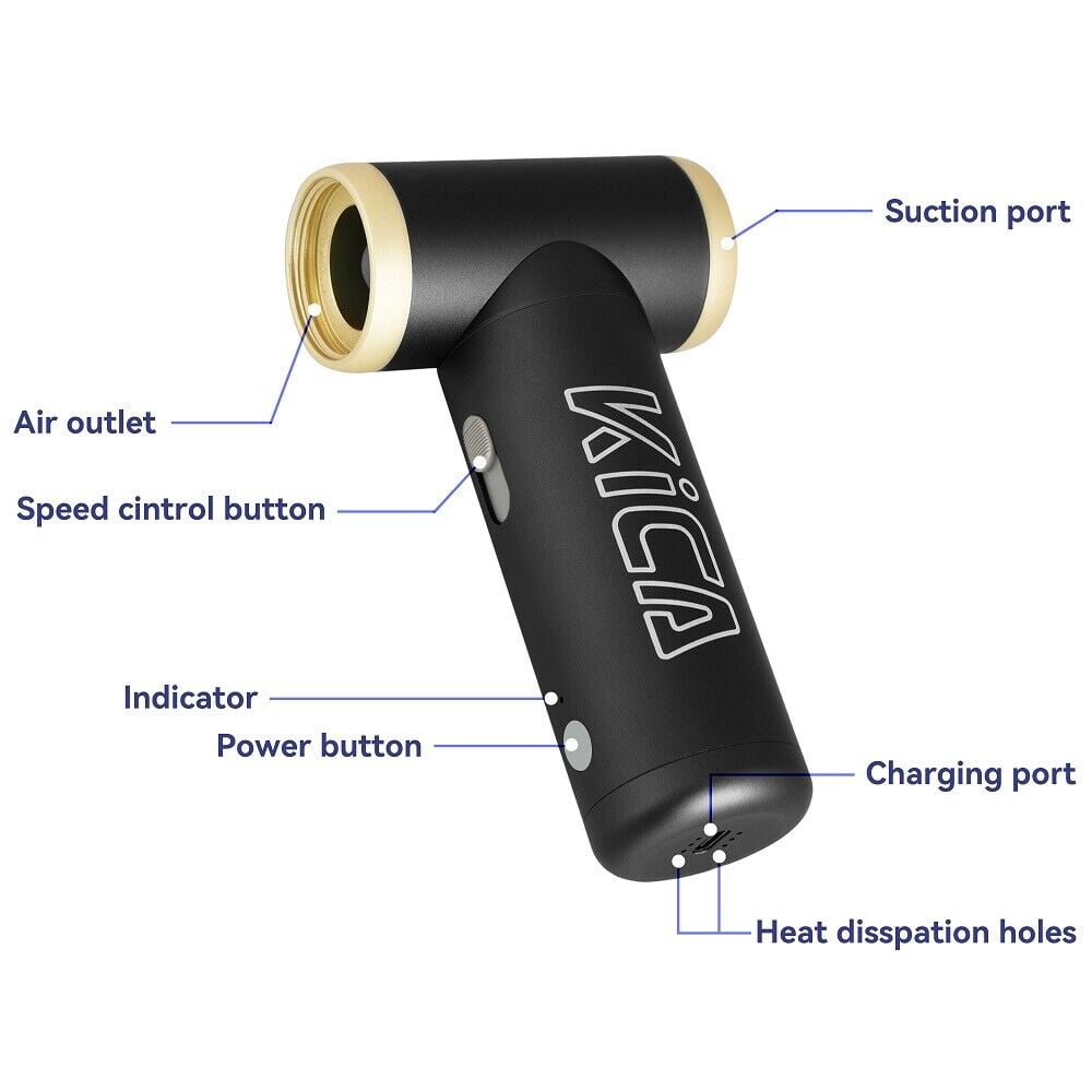KiCA Jet Fan 2 Electric Air Blower Fan, Portable Mini Dust Blower Fan Rechargeable Duster Clean up, For Computer Duster, Outdoor BBQ Fan, Cleaning and Dust Removal