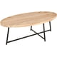 thumbnail image 2 of Mesa de centro moderna, mesa de centro ovalada de madera para sala de estar con patas de metal, mesa de centro de 47 pulgadas,Natural, 2 of 2