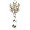thumbnail image 1 of Badge Holder-Crystal And Pearl Angel-Gold (Pull-Reel), 1 of 1