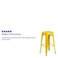 thumbnail image 4 of Flash Furniture Commercial Grade 30" High Backless Yellow Metal Indoor-Outdoor Barstool with Square Seat, 4 of 12
