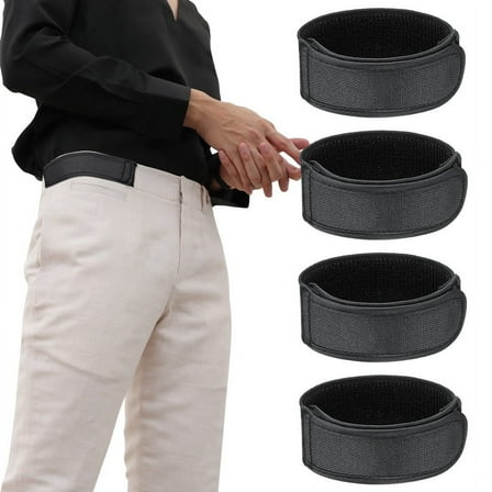 Bocaoying 4 Pcs No Buckle Belts for Men, Mens Belts Elasticated, No Buckle Elastic Belt, Adjustable Invisible Side Belts, Stylish Look Waist Belt Decor, for Walking, Work, Home, Traveling