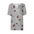 thumbnail image 4 of T Shirts for Women Fashion Printed Summer Shorts Sleeves V Neck Tops Loose Fit Blouse Lightweight Top Basic Tee Shirts Comfortable Dressy Casual Blouse Ladies Blouses Daliywear Holiday, 4 of 4