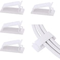 thumbnail image 1 of Cable Management, 50PCS Adhesive Wire Organizer Cable Clips for Ethernet Cables and Cable Management System for TV, PC, Laptop, Desk（White），JUN, 1 of 6
