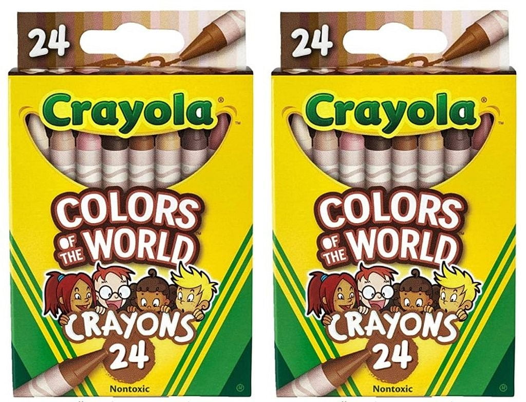 Crayola Crayons 24 Pack, Colors of The World, Multicultural Crayons, 2 packs