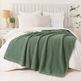 thumbnail image 5 of Battilo Sage Green Cable Knit Throw Blanket,Lightweight Decorative Waffle Blanket for Spring Decor,50"x60", 5 of 9