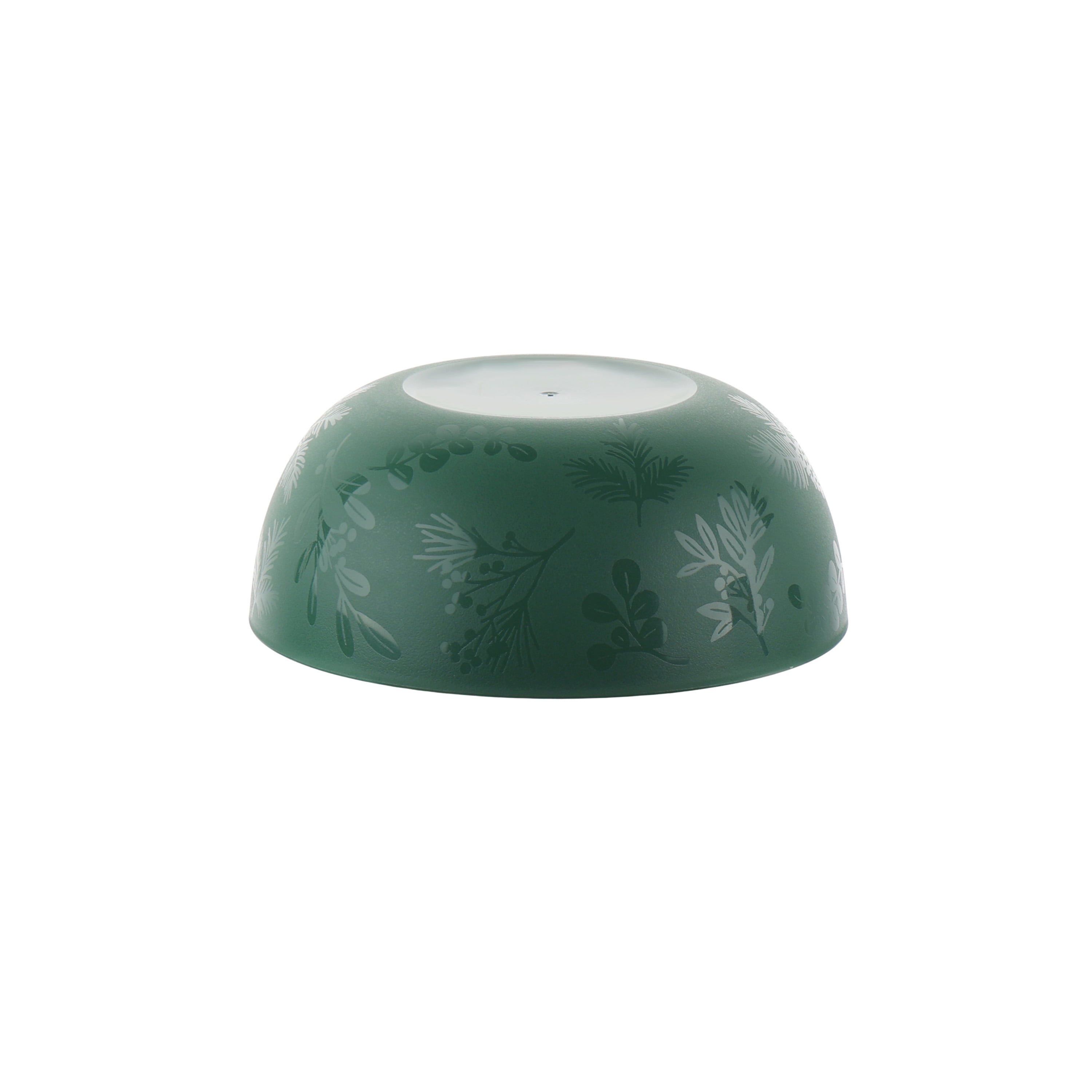Mainstays 12-Piece Plastic Etched Holly Dinnerware Set, Green