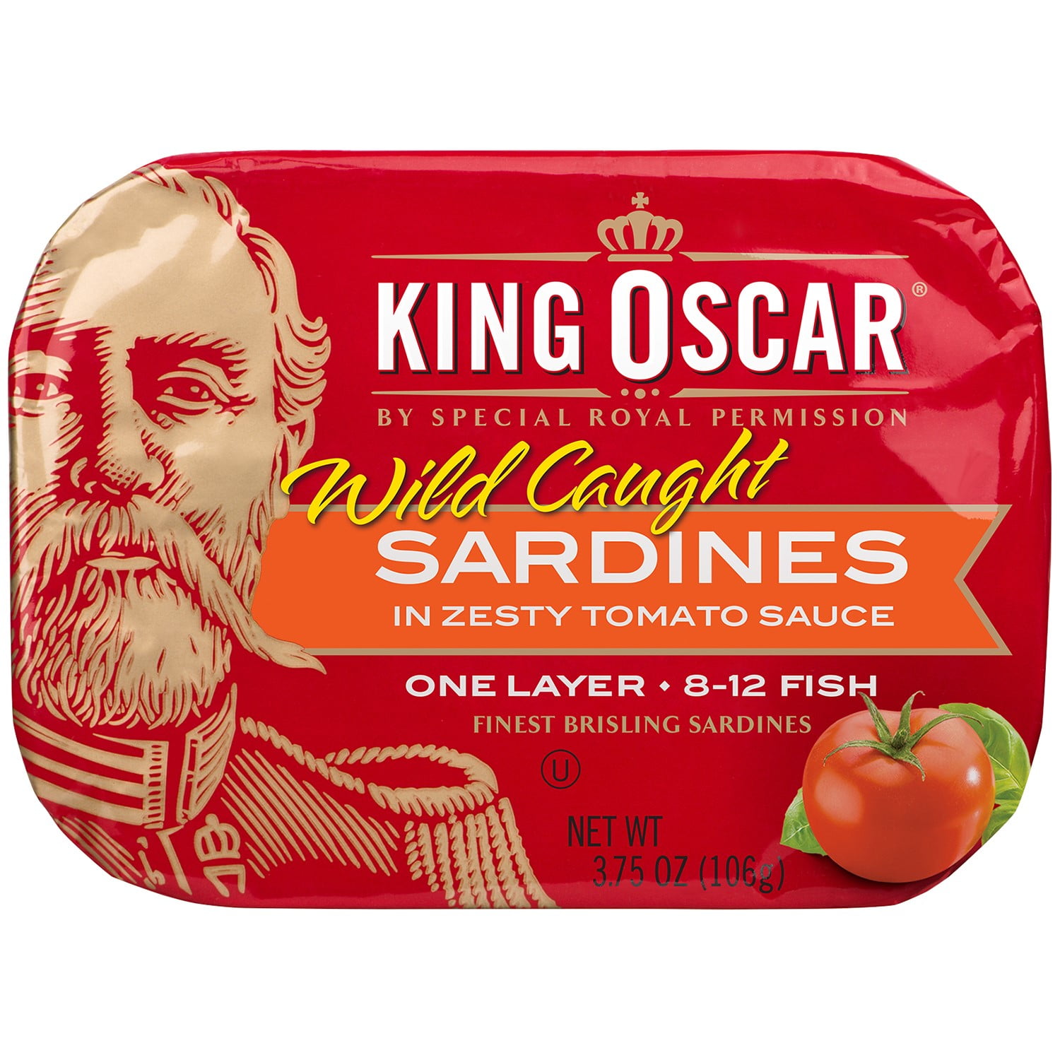 King Oscar Sardines 1Layer Zesty Tomato 3.75 ounces