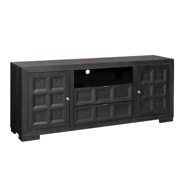 Furniture of America Ulan Wood 2-Drawer TV Stand with Shelves in Weathered Black