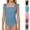 Navy, variant on Girls Swimsuit with UPF 50 ,Ruffle Adjustable Straps One Piece Bathing Suit Solid Color Ruched Girls' Swimwear 7-16Y(Navy/10Y)