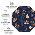 thumbnail image 3 of Honeii Autumn Leaves With Blue print Leather Coaster Set of 4, ideal for safeguarding your furniture from drinks spills and effortless cleanup-Octagon, 3 of 6