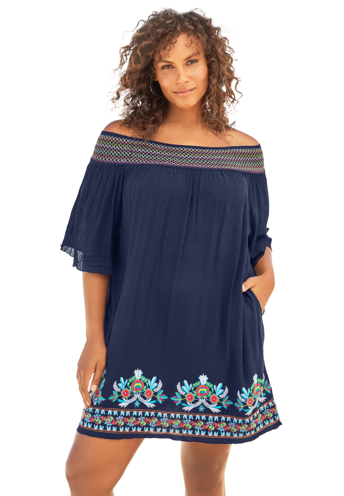 Swimsuitsforall Swimsuits for All Women's Plus Size OffTheShoulder