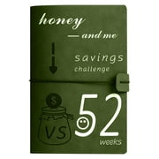 Gheawn Office&Craft&Stationery Clearance 52 Weeks Couple Challenge Savings Folder 52 Weeks Reusable Budget Book with Envelope Cover Organizer Budget Book Planner Savings Folder Green