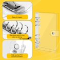 Image Notebook With Transparency 3 Pack A6 Clear PVC Binder Transparent Soft 6 Ring Binders Notebook ...