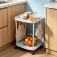 thumbnail image 6 of Narrow Rolling Mobile Side Table with Wheels, Slim Storage Cart for Bedroom Living Room Couch Bedside, 6 of 6