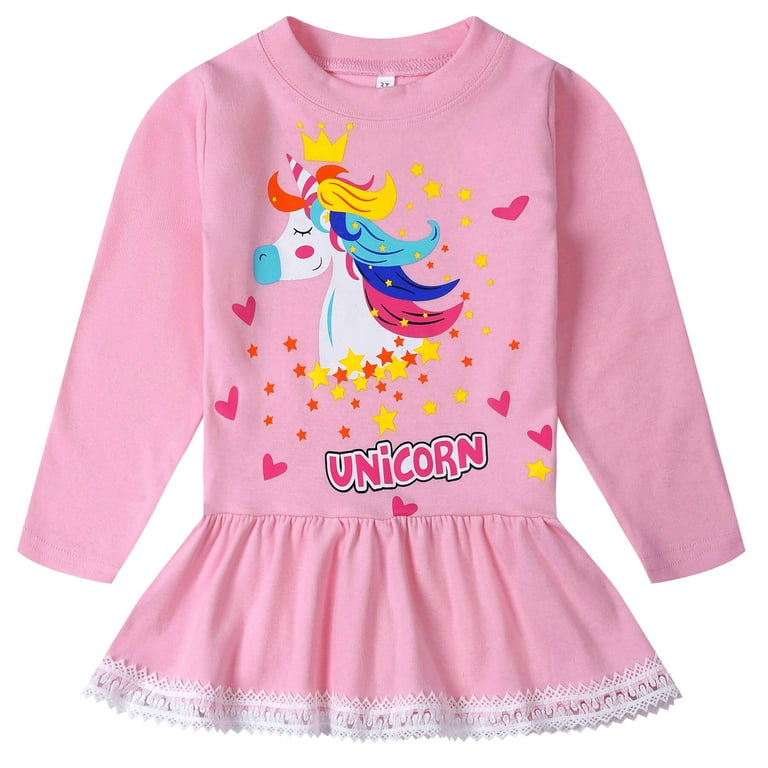 Toddler Girl Unicorn Sweatsuit Outfit Fashion Fleece Ruffle Pink