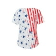 thumbnail image 5 of Qmyliery Women Independence Day Short Sleeve Tops with Flag Print, Loose Casual Style Patriotism Summer Clothing, 5 of 9