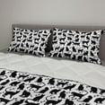 thumbnail image 2 of Cat Comforter & Sham Bedding Set, Black Silhouettes in Different Positions Friendly Furry Feline Domestic Pet, 3 pcs Duvet Set Microfiber Filling Quilt, 5 Sizes, Black White, by Ambesonne, 2 of 4