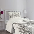 thumbnail image 3 of Ambesonne Modern Quilted Bedspread Set 2 Pcs, Sketchy NYC Cityscape, Twin Size, Grey White, 3 of 5