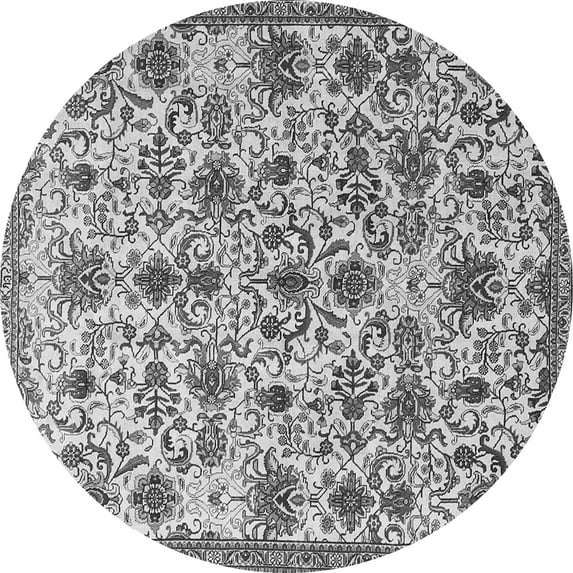 Ahgly Company Indoor Round Persian Gray Traditional Area Rugs, 8' Round