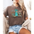 thumbnail image 2 of Cowgirl Easter Bunnies Shirt for Women and Teens Western Cow Print Hat and Bunny Tee Espresso Shirt Adult Medium, 2 of 4