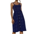 thumbnail image 2 of Aoujea Sun Dresses Women Fashion Women Summer Casual Backless Dots Bandage Top Breasted Camis Dress Summer Sundress Holiday, Gift on Clearance, 2 of 7