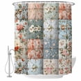 thumbnail image 2 of Elegant Spring Floral Waterproof Fabric Shower Curtain,Summer Botanical Plaid Farmhouse Waterproof Fabric Shower Curtain for Bathroom Curtains Bathtubs Shower Curtains with 12 Hooks Stall 48x72in, 2 of 8