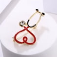thumbnail image 3 of Broche Creativo Con Forma De Estetoscopio, Alfiler Con Forma De Corazón Para Electrocardiograma, Mochila Para Enfermera Y Doctor, Joyería De Solapa Eigraketly  AP005591-00, 3 of 6