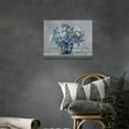 thumbnail image 3 of Daisy Bathroom Wall Art Christian Flower Wall Decor Religious Blue Daisy Butterfly Pictures Rustic Blue Flower Canvas Painting Framed Artwork for Living Room Bathroom Bedroom 16"x12", 3 of 6