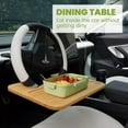 thumbnail image 4 of Costyle Car Bamboo Steering Wheel Desk for Laptop, Multipurpose Travel Car Accessories, Car Seat Stand Trays for Eating, 4 of 5