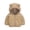 Khaki, variant on Winter Down Coats for Kids Baby Boys Girls Light Puffer Padded Jacket Bear Hoods Toddler Outerwear 1-6T