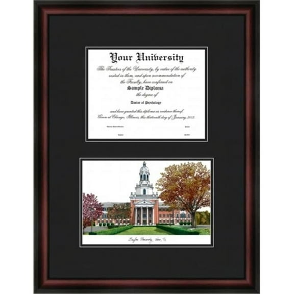 Campus Images TX955D Baylor University Diplomate Lithograph Frame