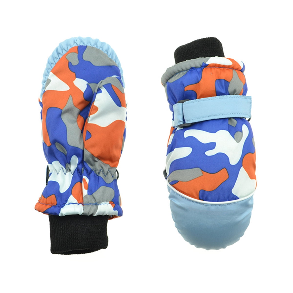 Imcute Kids Boys Girls Snowboard Glove Fashion Camouflage Print Skiing