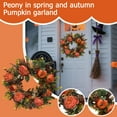 thumbnail image 2 of Fall Wreath For Front Door Decoration, Artificial Pumpkin Maple Leaf Peony Berry Handmade Vine, 45Cm Size Construction Thanksgiving Festive Gift For Family Friends, 2 of 8