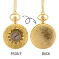thumbnail image 3 of Reloj de bolsillo vintage con números romanos, reloj de bolsillo retro en relieve con cadena, 3 of 8