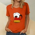 thumbnail image 3 of QLEICOM Oktoberfest T-Shirts, Summer Tops for Women Crewneck Casual Loose Blouses, Beer Mug Printed Graphic Tees Basic Blouses, Women Vintage Funny Pattern Drop Sleeves Tops Orange F L, 3 of 4
