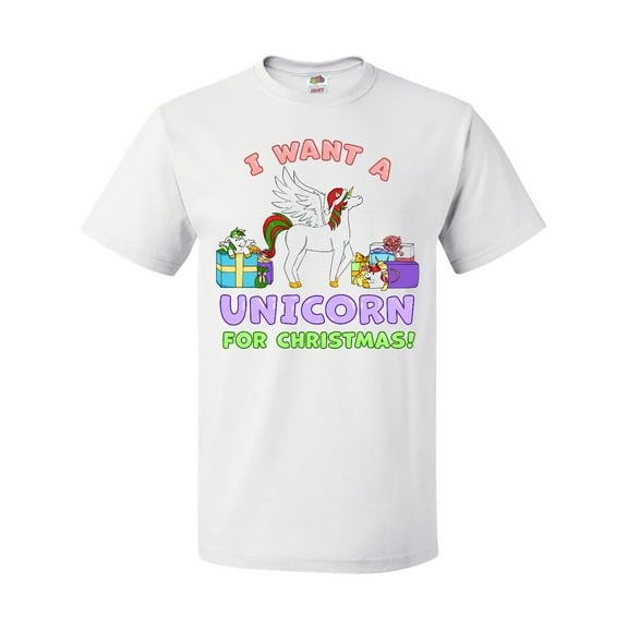 Inktastic I Want a Unicorn for Christmas with Presents T-Shirt
