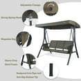 thumbnail image 4 of Kozyard Brenda 3-Seat Patio Swing Chair, Outdoor Porch Swing Glider with Adjustable Canopy, Side Pouches, Breathable Seat and Back, for Garden, Poolside, Backyard (Taupe), 4 of 7