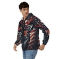 thumbnail image 3 of JUNZAN Modern USA Deer Head Print Men's Zip Up Hoodie Athletic Hoodies Long Sleeve Hooded Sweatshirts With Pockets (S-3XL), 3 of 6