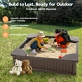 thumbnail image 6 of FUNTOK Kids Outdoor Sandbox with Cover 49×49'' Plastic Sand Box, Large Sandbox w/ Lid & Corner Seats for Backyard Lawn Garden Beach, 6 of 8