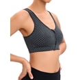 thumbnail image 4 of SHCKE Zip Front Sports Bra Wireless Post-Surgery Bra Racerback Yoga Workout Bras, 4 of 6