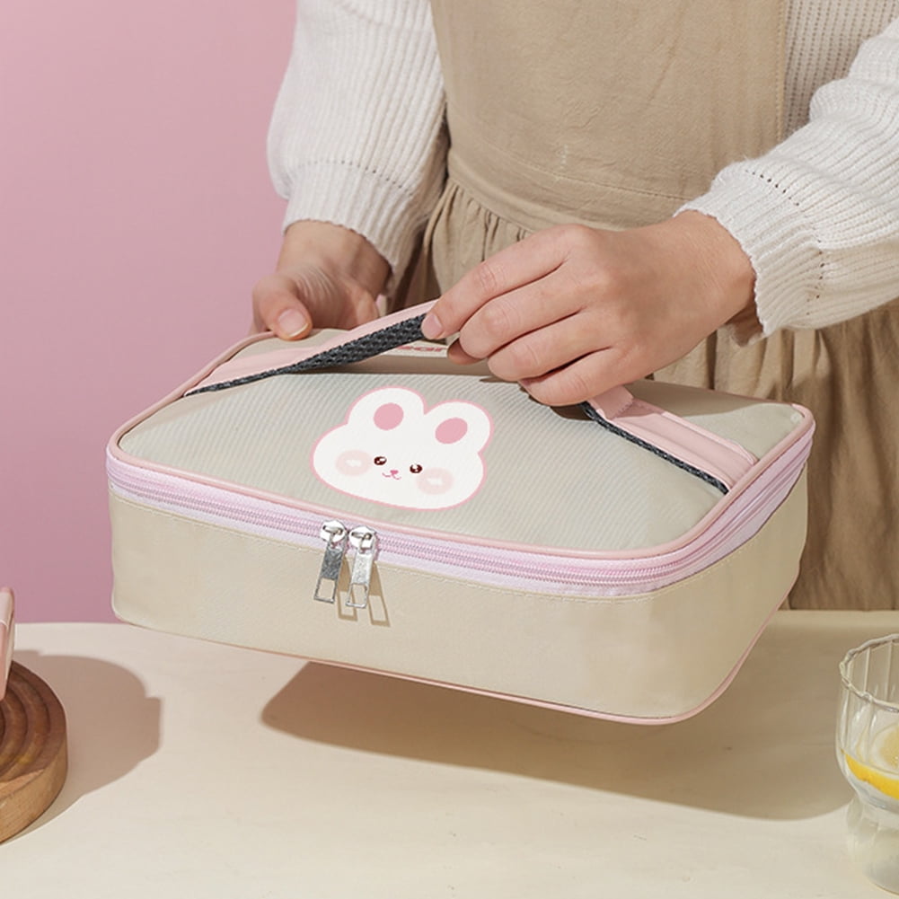 Fiambrera De Acero Inoxidable Para Niños | Diseño Conejo Rosa | Resistente A Fugas, Apta Para Lavavajillas