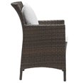 thumbnail image 2 of Modway Conduit 17" Rattan & Aluminum Patio Dining Armchair in Brown & White, 2 of 3