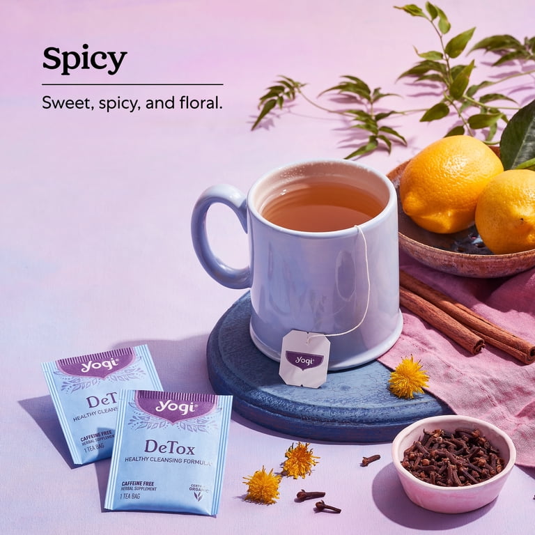Swiss Pilates & Yoga Detox - Vol. 2(中古品) Yogi, DeTox Organic Herbal Tea Bags, 16 Count, Caffeine-Free