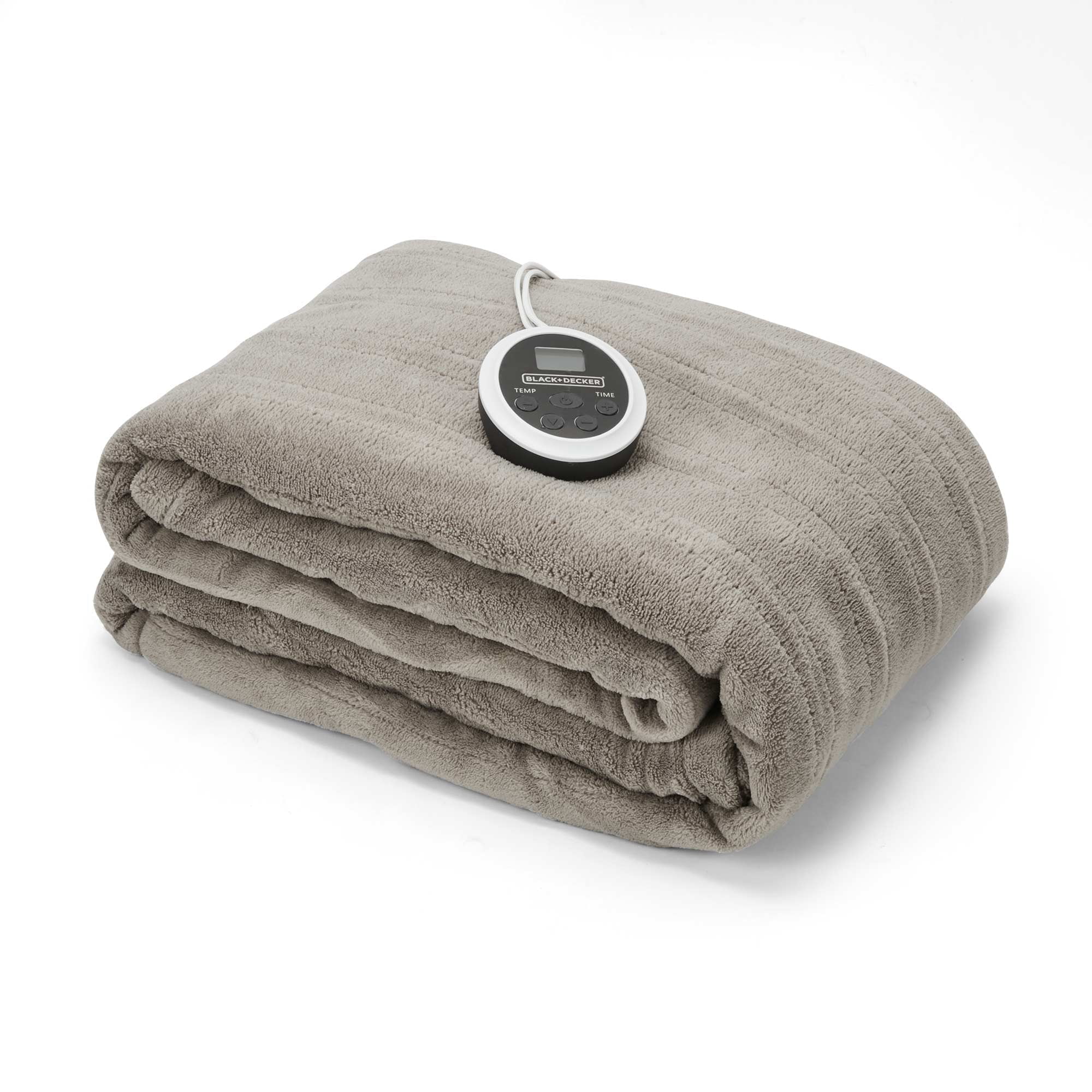 BLACK+DECKER Heated Blanket Electric King, 10 Heating Levels, 10H Timer, Auto Shutoff, Dual Zone Heating, 90x100 inches, Grey