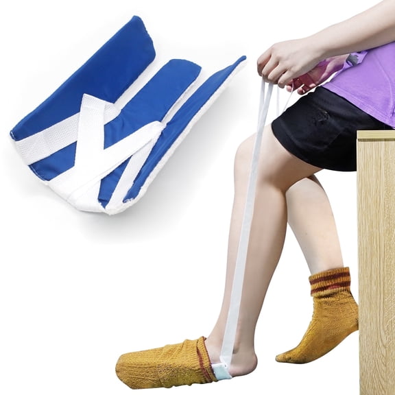 Sock Aid, Sock Helpers to Put on Your Socks for Seniors, Disabled, Pregnancy, Assist Device for Elderly, Tool Aide Puller Easy on and Off with No Bending(Dark Blue)