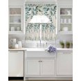 thumbnail image 3 of Teal Green Eucalyptus Swag Curtains for Living Room/Bedroom Windows, Farmhouse Weeping Leaves Linen Kitchen Curtains and Valances Set 36 Inch Length, Light Filtering Swags Valance Curtain Panels, 3 of 5