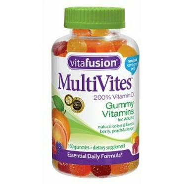 Vitafusion MultiVites Gummy Vitamins for Adults, Peach & Orange Flavors 150 ea (Pack of 3)