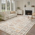 thumbnail image 5 of SIXHOME 4'x6' Area Rugs for Living Room Washable Traditional Distressed Carpet Non Slip Soft Retro Floral Indoor Throw Rug for Bedroom Dinning Room Vintage Orange, 5 of 7